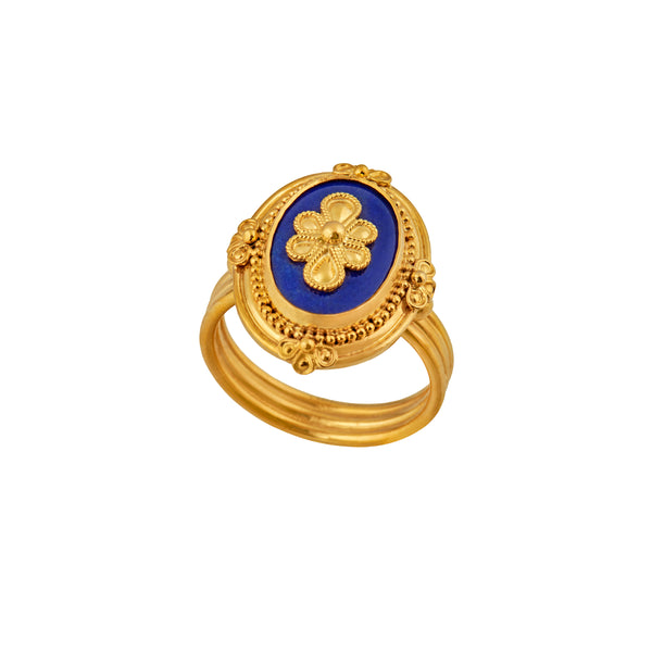 Γυναικείο Χρυσό Δαχτυλίδι Lapis 18Κ 18319