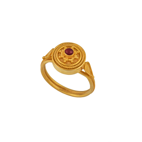 Γυναικείο Χρυσό Δαχτυλίδι με ρουμπίνι 18Κ 15608