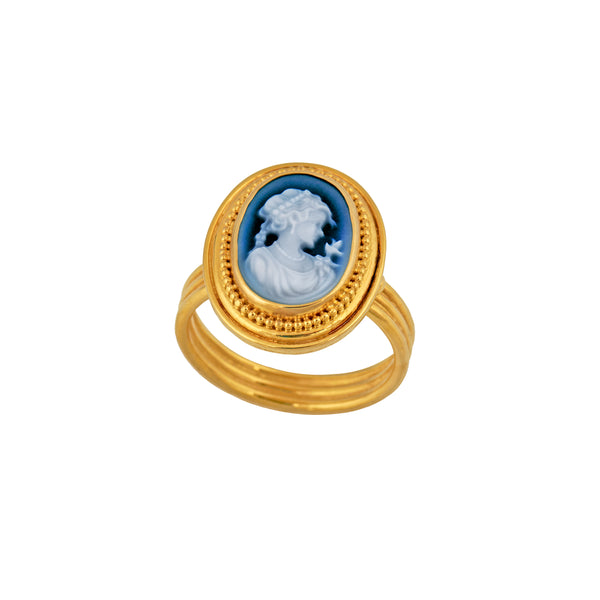 Γυναικείο Χρυσό Δαχτυλίδι με καμέο 18Κ 18320