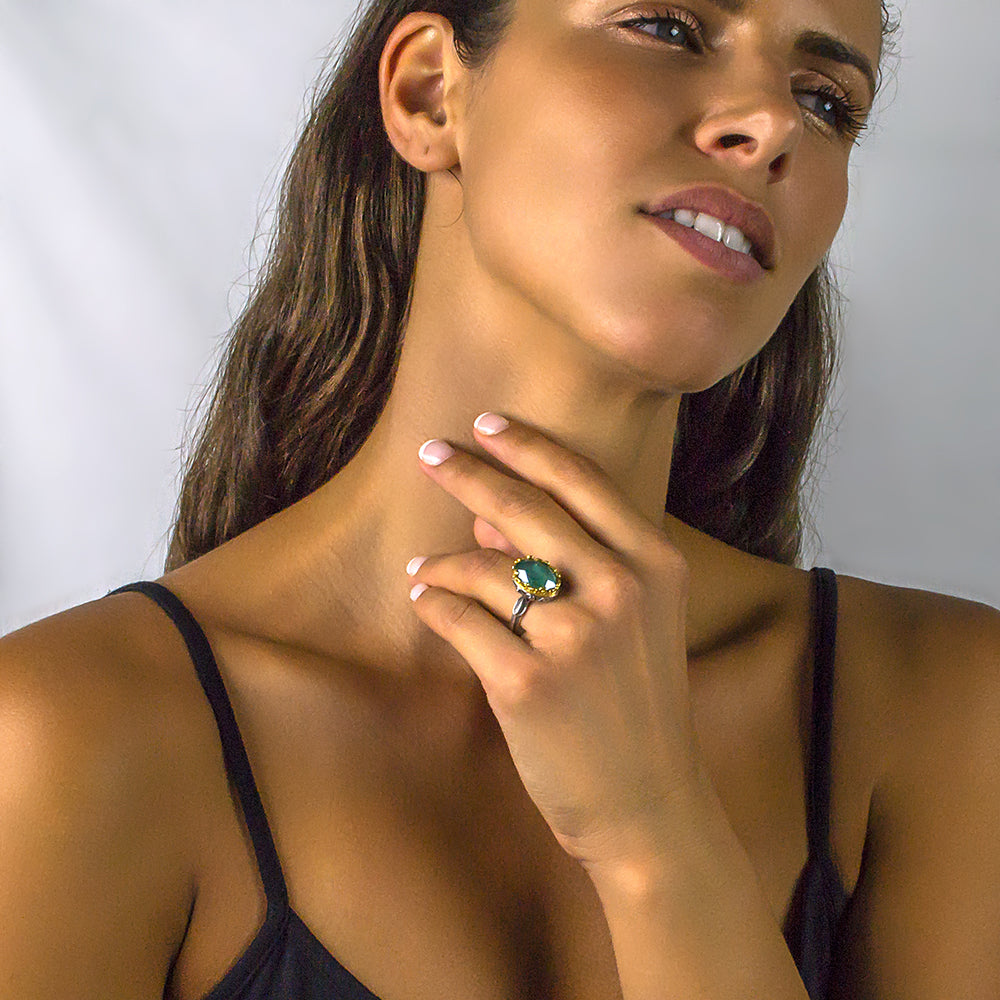 Women's Silver Ring Dimitrios Exclusive D52 Cyan