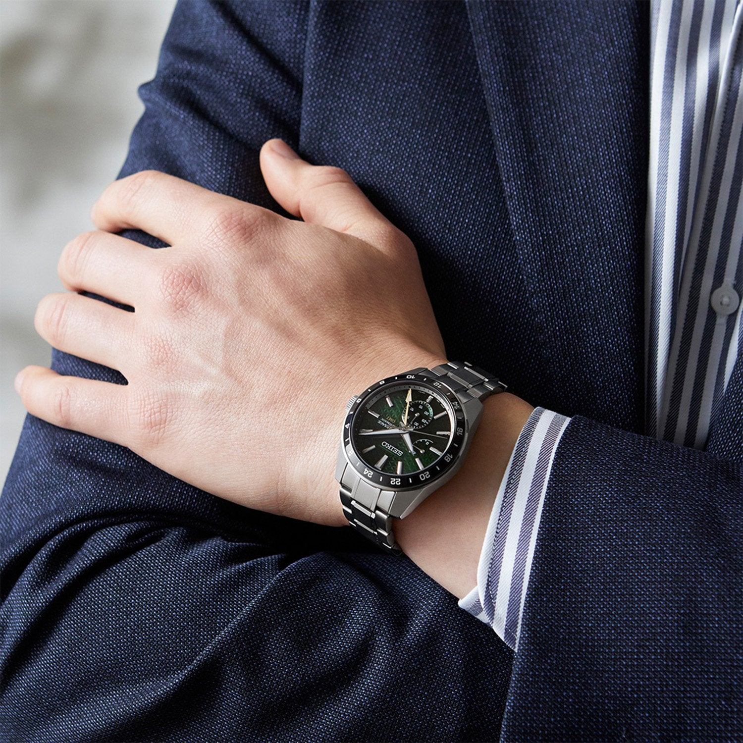 Seiko Presage Sharp Edged GMT Mens Watch SPB219J1