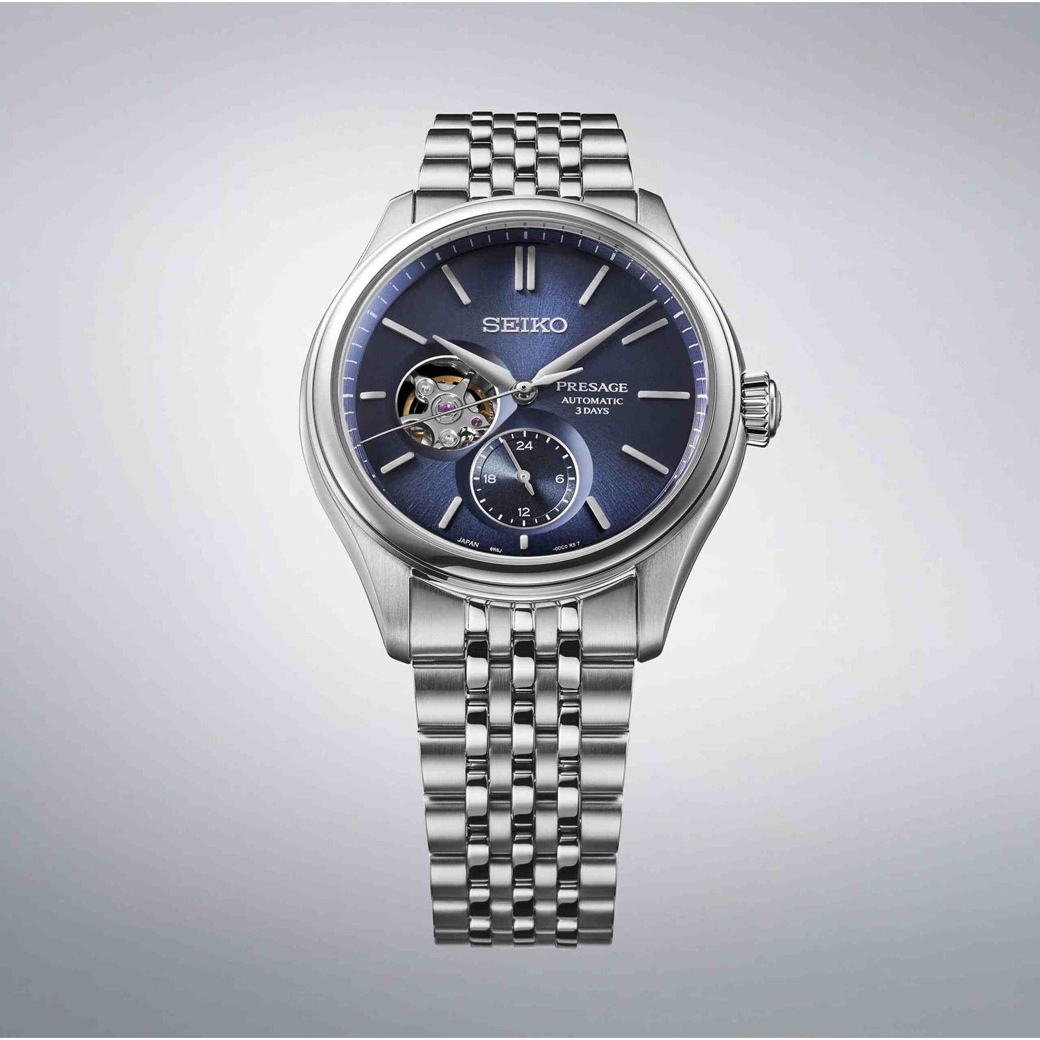 SEIKO Presage Classic Open Heart in Ai-iro Japan Blue Mens Watch