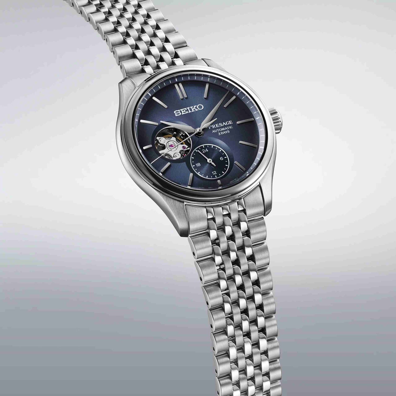 SEIKO Presage Classic Open Heart in Ai-iro Japan Blue Mens Watch