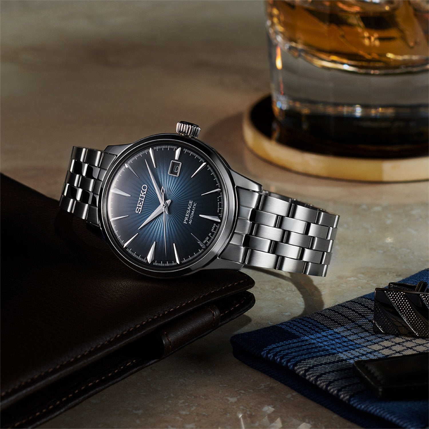 Seiko Presage Cocktail Time: 'Blue Moon' Mens Watch SRPB41J1