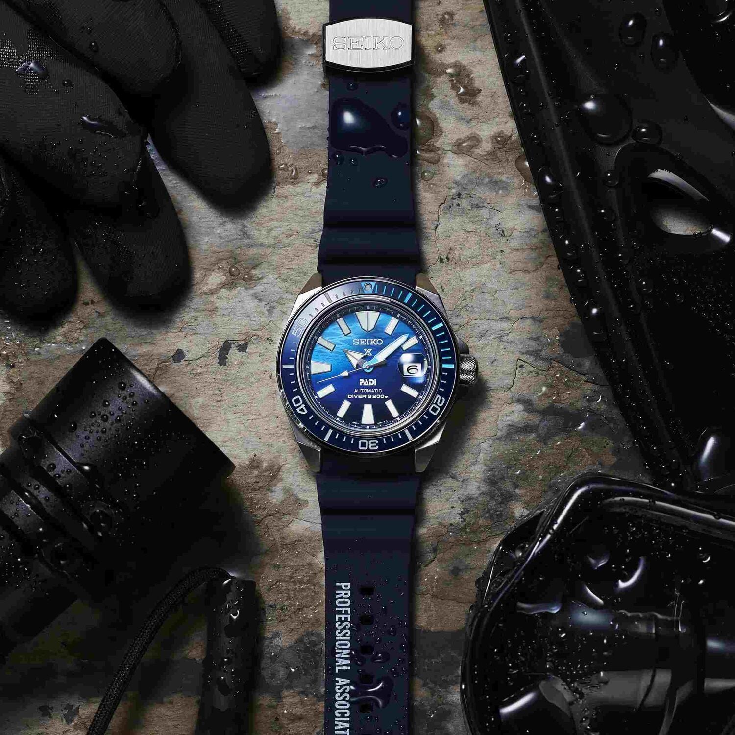 SEIKO Prospex Mens Watch SRPJ93K1 'Great Blue' Samurai Scuba PADI Special Edition