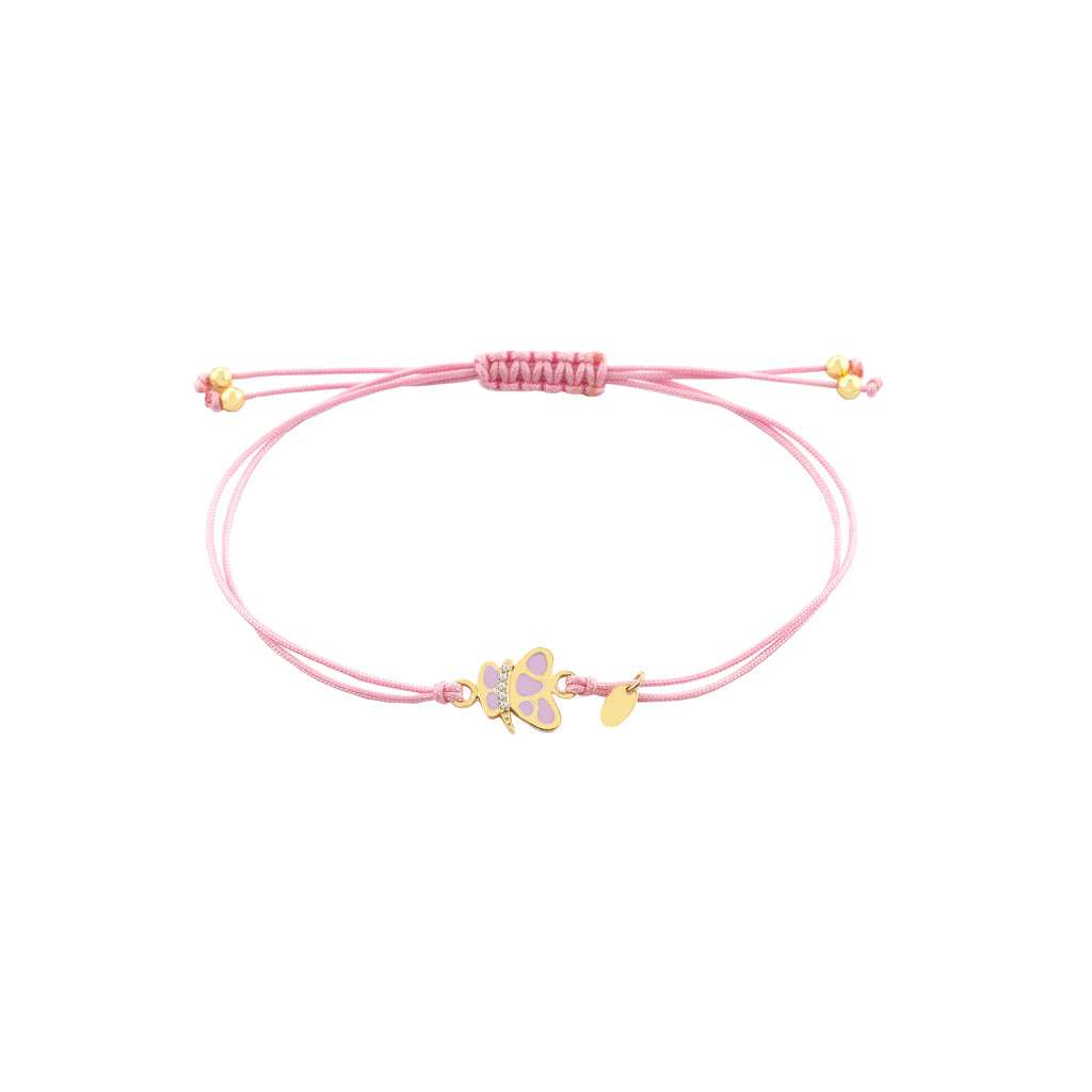 Παιδικό Χρυσό Βραχιόλι 14322 9Κ Πεταλούδα Σμάλτο Ζιργκόν