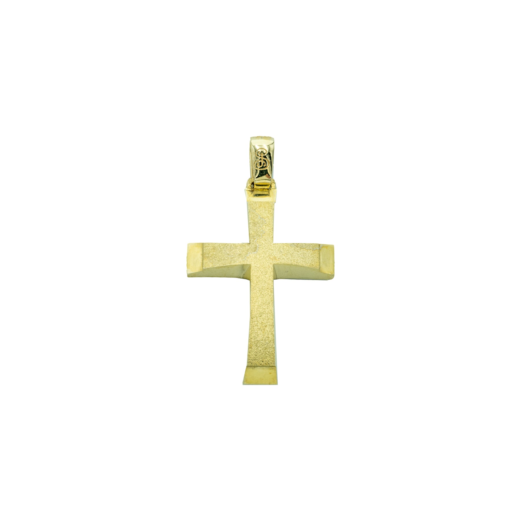 Ανδρικός Χρυσός Σταυρός ματ με λουστρέ 14Κ 16314