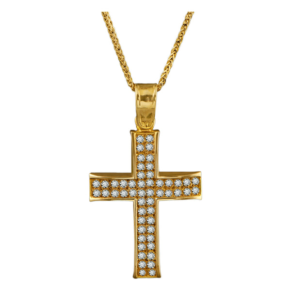 Γυναικείος Χρυσός Σταυρός 18Κ με διαμάντια 11958