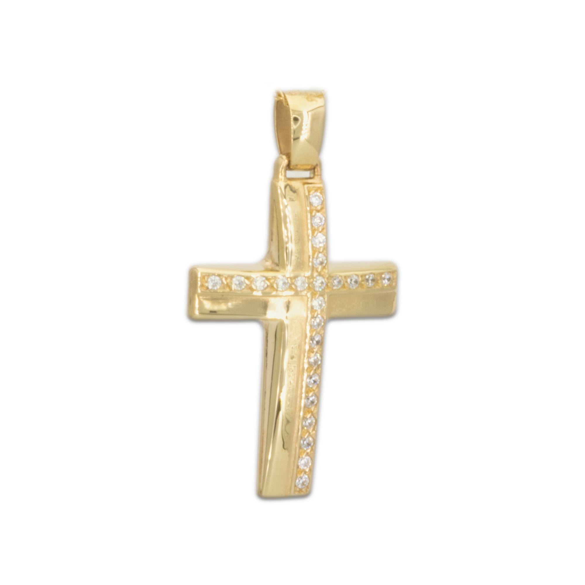 Γυναικείος Χρυσός Σταυρός 14K με ζιργκόν 15840