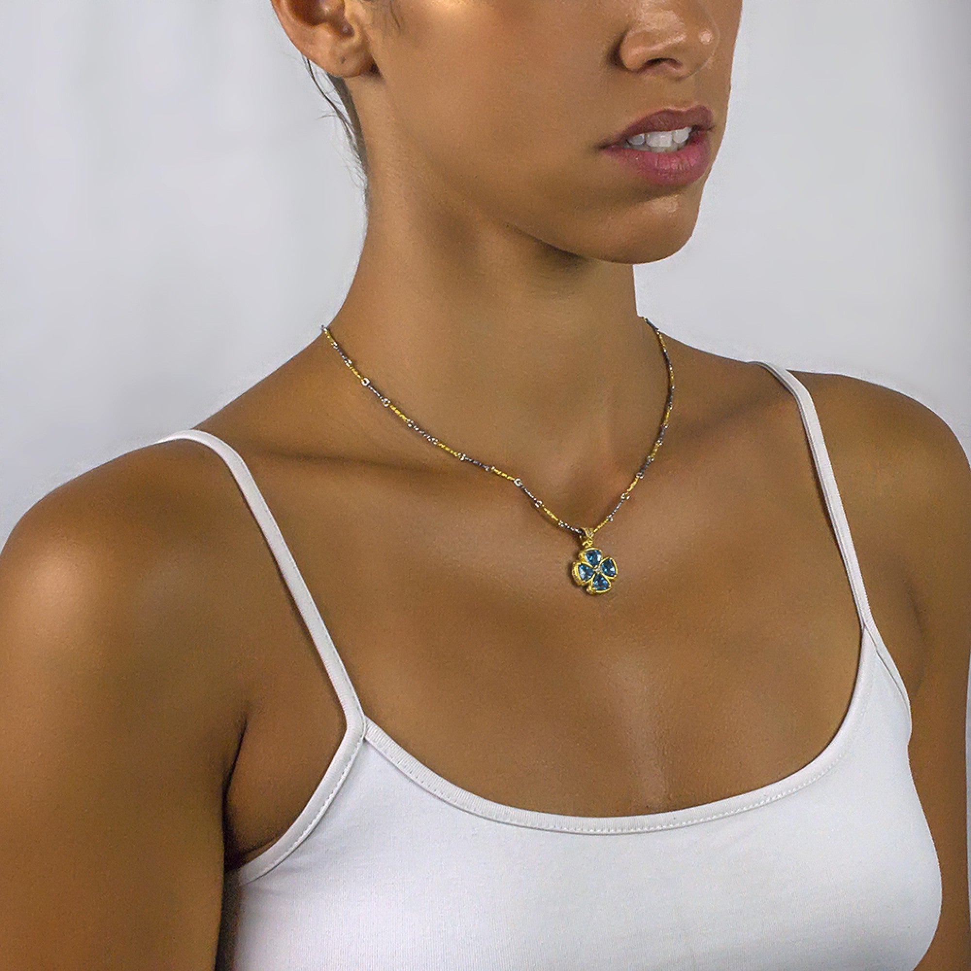 Γυναικείο Ασημένιο Μενταγιόν Dimitrios Exclusive M104-1 Cyan