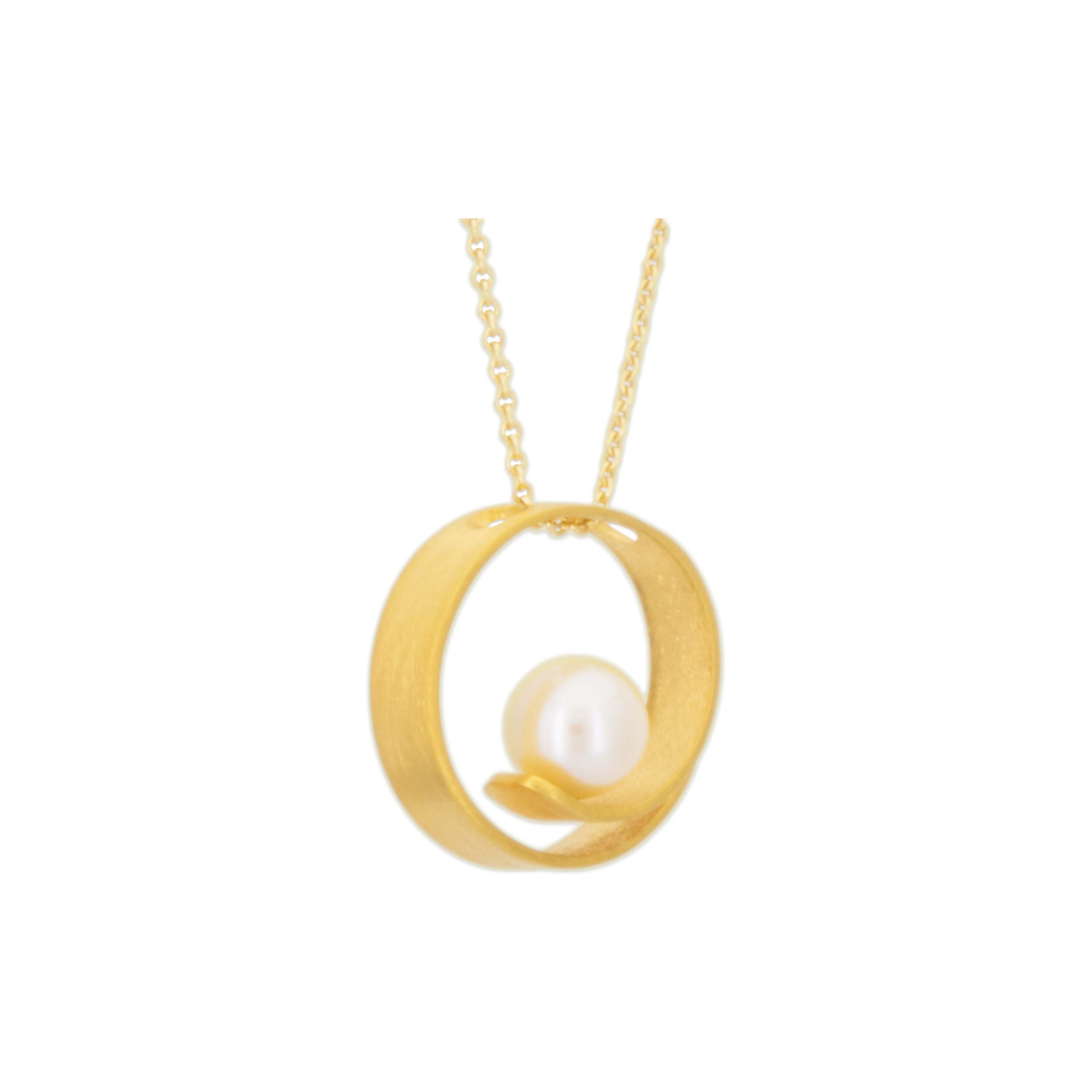 Γυναικείο Χρυσό Μενταγιόν 18K με Μαργαριτάρι 17650