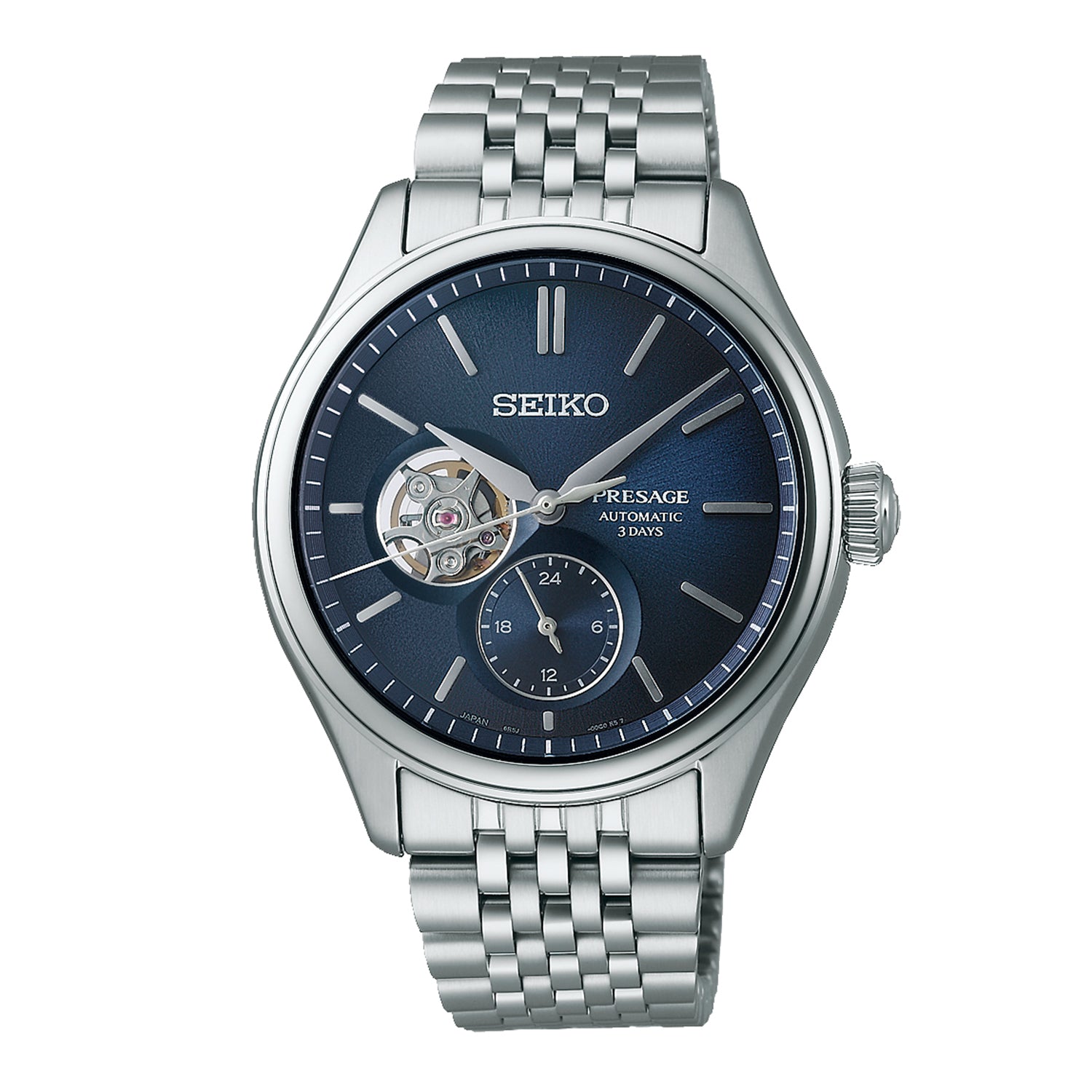 SEIKO Presage Classic Open Heart in Ai-iro Japan Blue Mens Watch