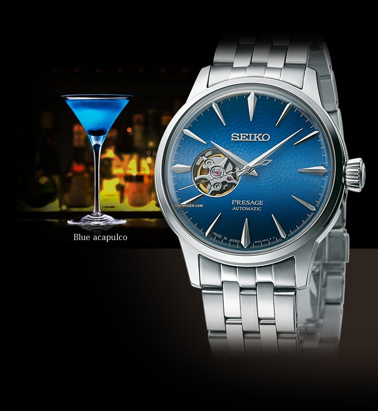 Seiko Presage Cocktail Time: 'Blue Acapulco' Mens Watch SSA439J1
